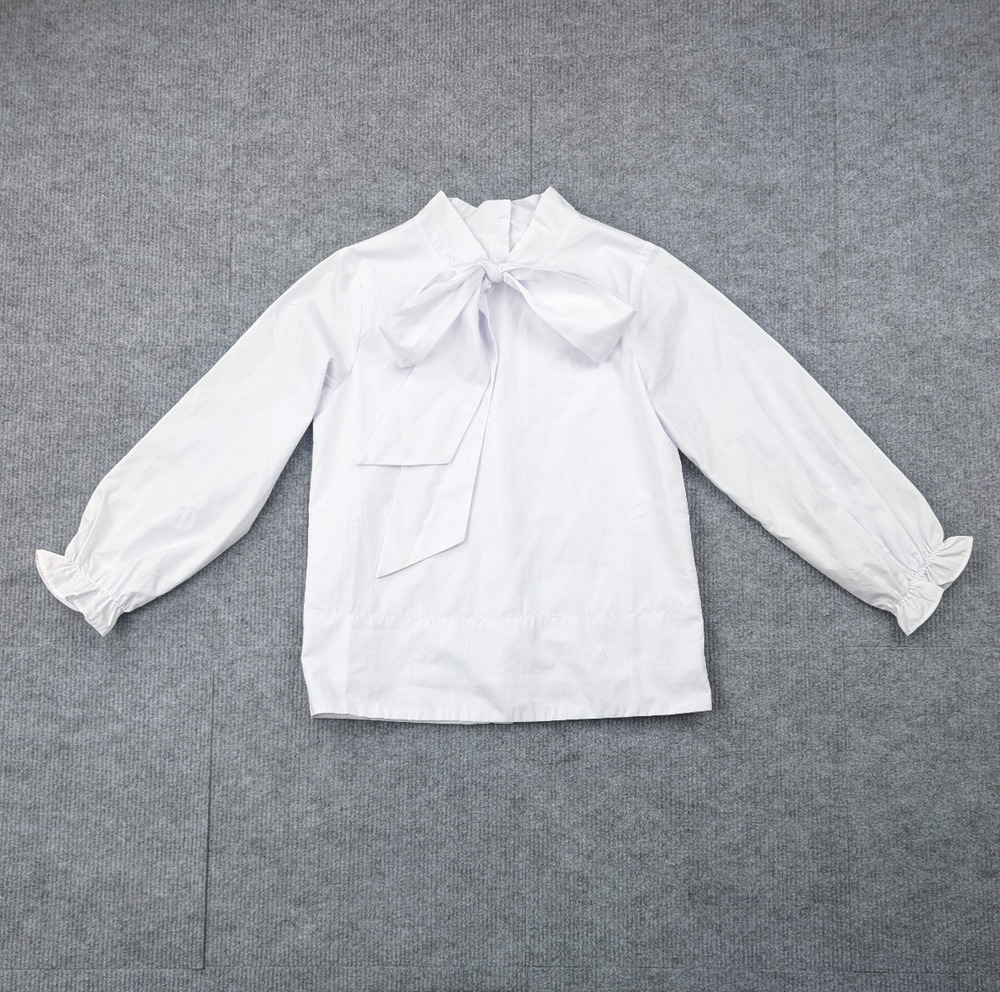 The Yellow Lamb Blouse Girls 7 Retro Preppy White Edwardian Victorian Timeless